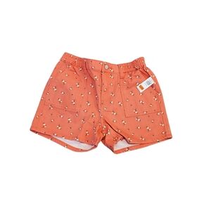 Kids Orange Printed Shorts